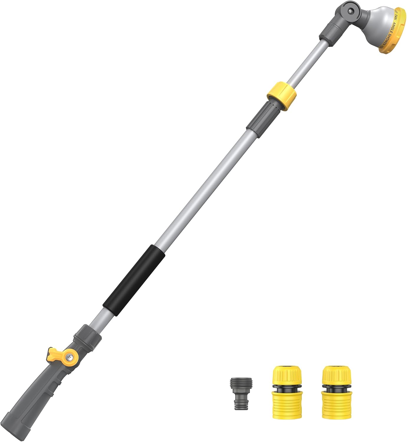 Garden Hose Watering Wand 29-43 Inch Adjustable Spray Wand | 10 Spray Patterns, 180° Swivel Head, Thumb Flow Control for Hanging Baskets, High Shrubs, Patio and Garden Plants