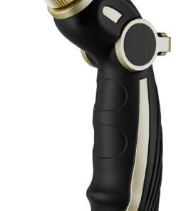 Garden Hose Nozzle, Heavy Duty Water Hose Sprayer Nozzle, Black | Brass Head, Thumb Control, Adjustable 4 Spray Patterns, Leak-proof, Metal Hose Nozzle for Outdoor Lawn & Plant & Car