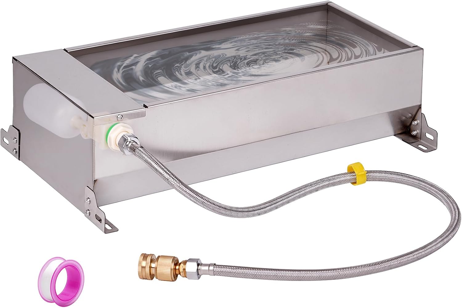 Automatic Livestock Water Trough Large Capacity Outdoor 2 Gallon | Stainless Steel Animal Drinking Water Bowl Dispenser with Float Valve Animal Self Filling Horse Trough for Horse Pig Cow Goat