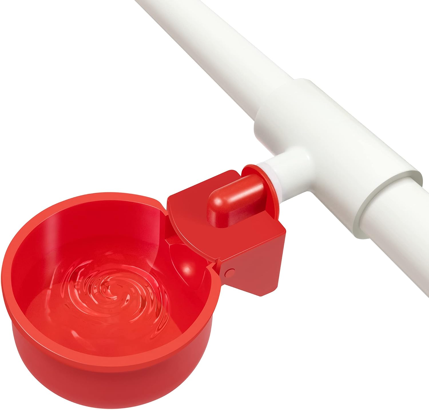 Chicken Waterer 12 Pack,Automatic Chicken Water Cup and 1/2" Tee Fittings,Large Auto-Fill Chicken Waterer Cups,DIY Chicken Water Feeder, Coop Water Dispenser,Poultry Waterer Feeder Kit