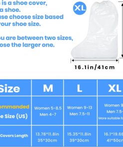 Alternative view of 10 Pairs Disposable Waterproof Boot Covers for Rain - Plastic Rain Shoe Covers - Non-Slip Indoor Outdoor Rain Cover for Shoes,Plastic Overshoes for Men Women -Water Proof Boot Protector – Clear-XL