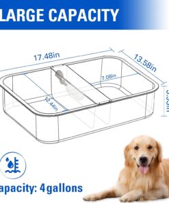 Alternative view of Automatic Water Dispenser for Dogs Livestock Water Trough 4 Gal Large Size Stainless Steel Waterer Feeder Outdoor Automatic Dog Water Bowl with Float Valve and 6.56 ft Water Hose Kit