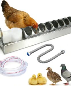 Automatic Chicken Waterer Stainless Steel Poultry Fountains Chicken Waterer System Water Dispenser Waterer Float Controlled for Duck Goose Pigeon Quail