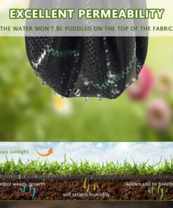 Alternative view of 3ftx50ft Weed Barrier Landscape Fabric Heavy Duty，Weed Block Gardening Ground Cover Mat, Weed Control Garden Cloth ，Woven Geotextile Fabric for Underlayment，Commercial Driveway Fabric