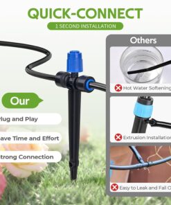 Alternative view of 50FT Vortex Drip Irrigation Kit | Quick-connect watering system with 40FT tubing, 10FT main hose and 12 adjustable drippers for patio pots and raised beds