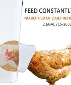 Alternative view of Large Automatic Chicken Feeder and Waterer Set Hanging Chicken Water Feeder Poultry Feed Bucket