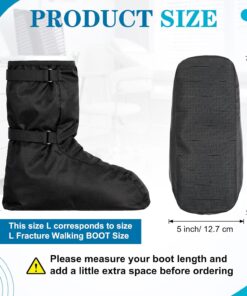 Alternative view of 2 Pcs Walking Boot Covers Medical Waterproof, L, Black | Cast Cover, Leg Fracture, Adjustable Cast Boot Accessories, for Adult Broken Foot Ankle Recovery, Outdoor Non-slip
