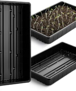 Seed Starter Trays, 5 Pack, 17"x10"x2.4" | Durable Plastic Growing Trays, Stackable and Reble Seedling Starter Kits for Indoor, Outdoor, Greenhouse Gardening