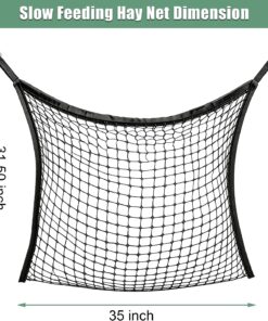 Alternative view of 2pcs Slow Feed Hay Nets for Horses, Hay Bags for Horse 35×31 Inch, Large Capacity Horse Slow Feeder for Horses, Goats, Sheep, Donkey,etc