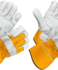 Full Premium Wild Elkskin Leather Work Gloves for Men, Durable for Heavy-Duty Labor, Construction, and Garden