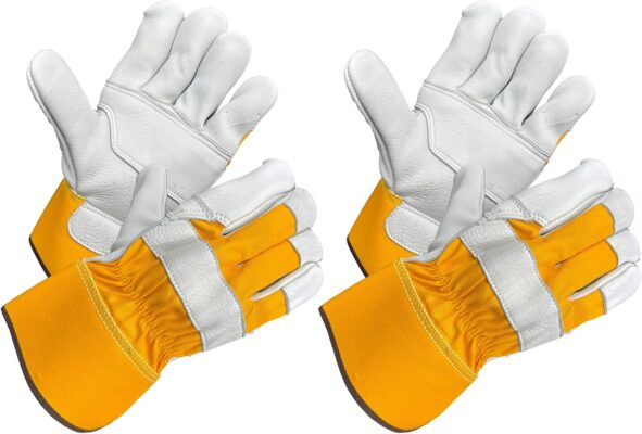 Full Premium Wild Elkskin Leather Work Gloves for Men, Durable for Heavy-Duty Labor, Construction, and Garden