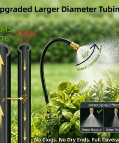 Alternative view of 60FT Drip Irrigation Kit, 19 360° Copper Nozzles, Garden Watering System | Misters Outside Patio, Irrigation System for Garden, Quick-connect, Automatic Plant Watering Sprinkler System for Raised Bed