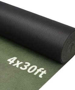 Non-Woven Weed Barrier Fabric, Green 4x30ft | Polypropylene non-woven geotextile, breathable eco-friendly, for garden landscape driveway ground cover, weed control