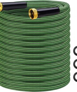 Garden Hose 50 ft Flexible Non-Expandable Water Hose Kink-Free Ultra Lightweight Leak-Proof Durable Portable Wear-Resistant Hoses Pipe with 3/4" Brass Fittings for Outdoor Yard Lawn Car Wash