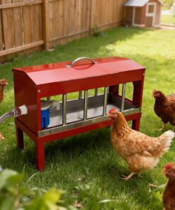 Alternative view of Automatic Chicken Waterer, Multi-Side Drinking Holes and Detachable Legs | Stainless Steel Large Chicken Drinker with Float Valve,Easy Clean Poultry Water Dispenser for Chicken Coop Duck Pigeon,Goose
