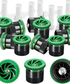 10 Pieces Variable Arc Nozzle, Pop-up Sprinkler Heads Replacement Compatible with Most of 360 Degree Adjustable Pop Up Sprinklers Spray Head for Garden Lawn Irrigation (12AN)