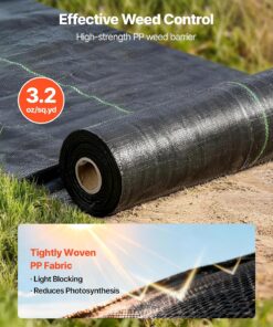 Alternative view of 1.4x50FT 3.2oz Weed Barrier Fabric Heavy Duty, Landscape Fabric, Woven Weed Blocker Fabric, Garden Weed Fabric, Weed Control Fabric Ground Cover, Landscaping Cloth, Gardening Weed Mat, Black