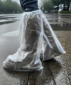 10 Pairs Disposable Waterproof Boot Covers for Rain - Plastic Rain Shoe Covers - Non-Slip Indoor Outdoor Rain Cover for Shoes,Plastic Overshoes for Men Women -Water Proof Boot Protector – Clear-XL