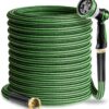 Garden Hose 50 FT-Triple-layer pipe, Water Hose with solid Aluminum Fittings, Ultra-Lightweight and Flexible, Abrasion-Resistant, Rust-Resistant,Watering and Cleaning for Outdoor